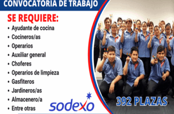 Trabaja en Sodexo: Ofrecemos puestos en diversas áreas.